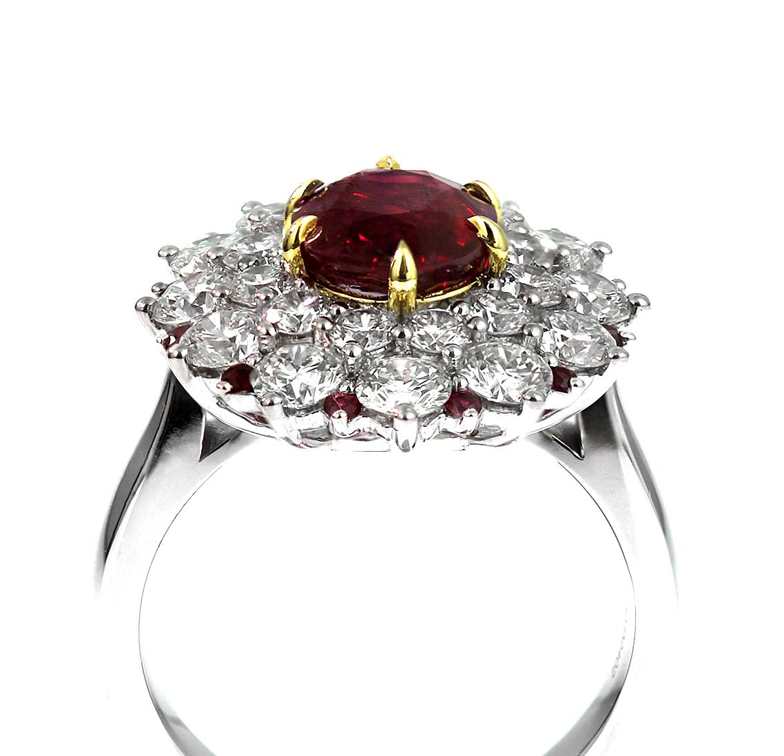  GRS Certified Natural Pigeon's Blood Red Ruby 'Burma/Myanmar, Mogok' 2.5ct Ring 1