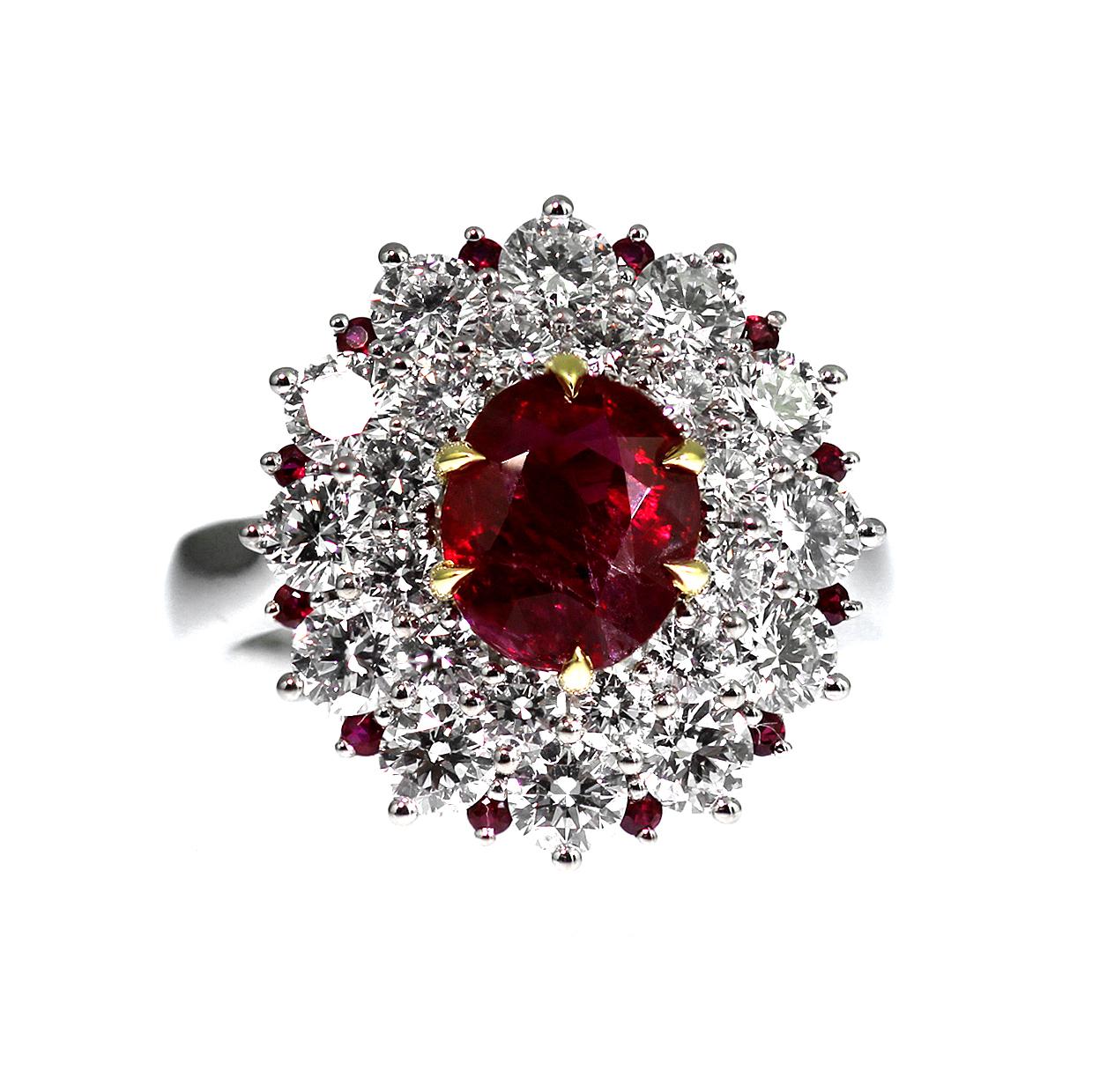 Modern  GRS Certified Natural Pigeon's Blood Red Ruby 'Burma/Myanmar, Mogok' 2.5ct Ring