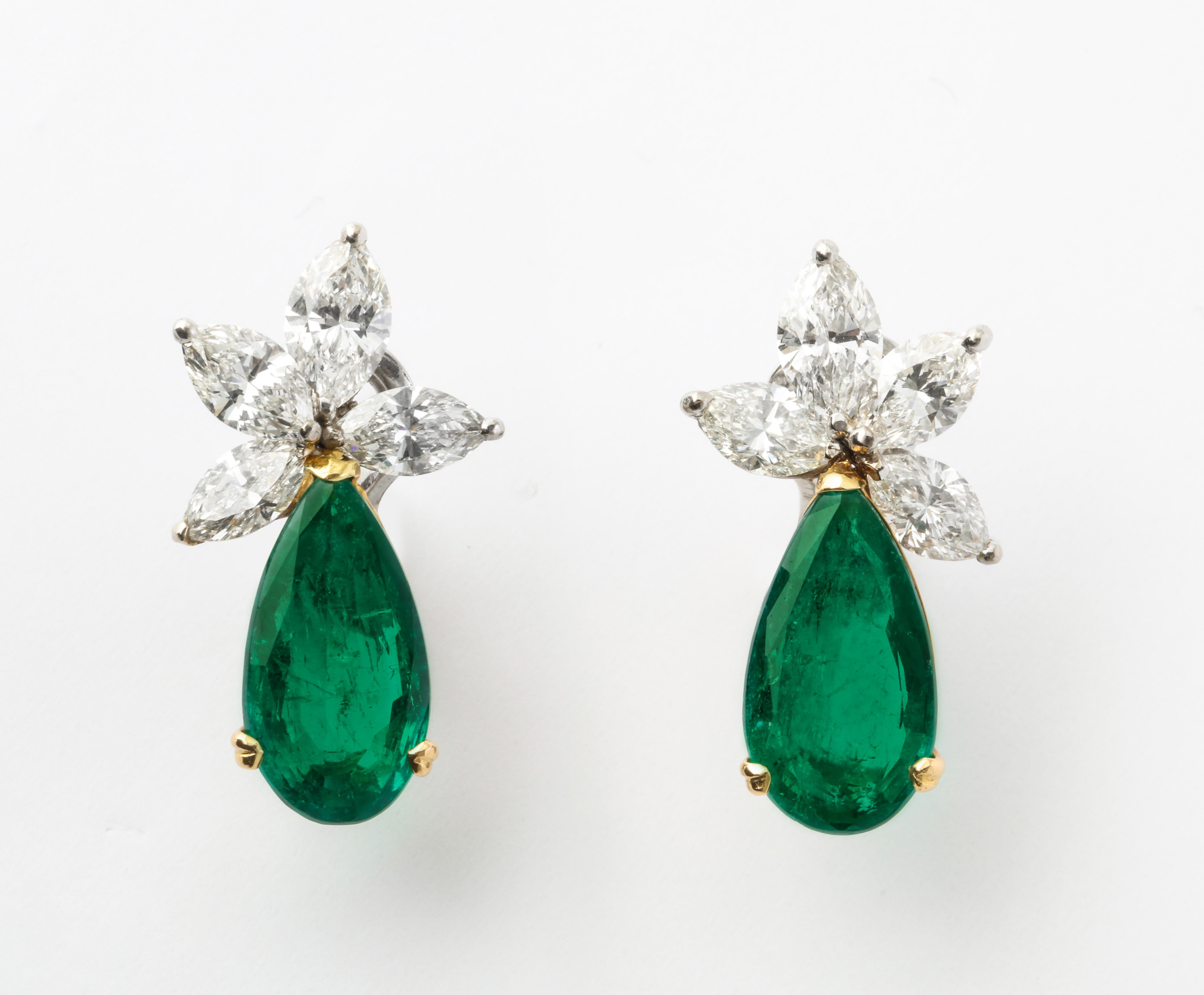Gubelin zertifizierte kolumbianische Smaragd-Diamant-Ohrringe im Zustand „Neu“ im Angebot in Bal Harbour, FL