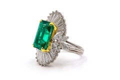 Gubelin Certified Colombian Emerald Diamond Platinum Ring