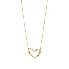 Collana con ciondolo a forma di cuore con diamanti Collier di Gubelin, oro giallo 18 carati, 0,95 carati totali