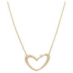 Collana con ciondolo a forma di cuore con diamanti Collier di Gubelin, oro giallo 18 carati, 0,95 carati totali