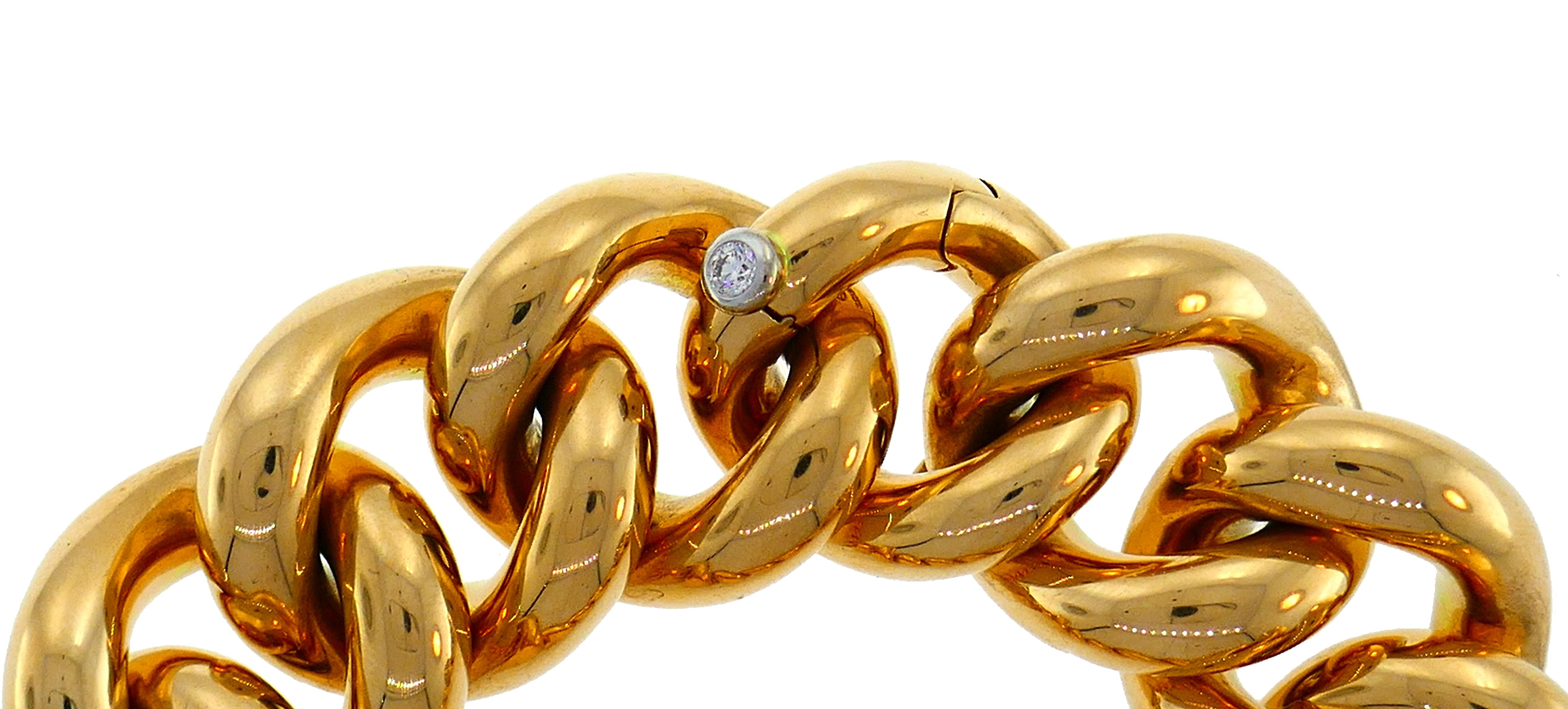 Women's or Men's Gübelin Curb Link Yellow Gold Bracelet