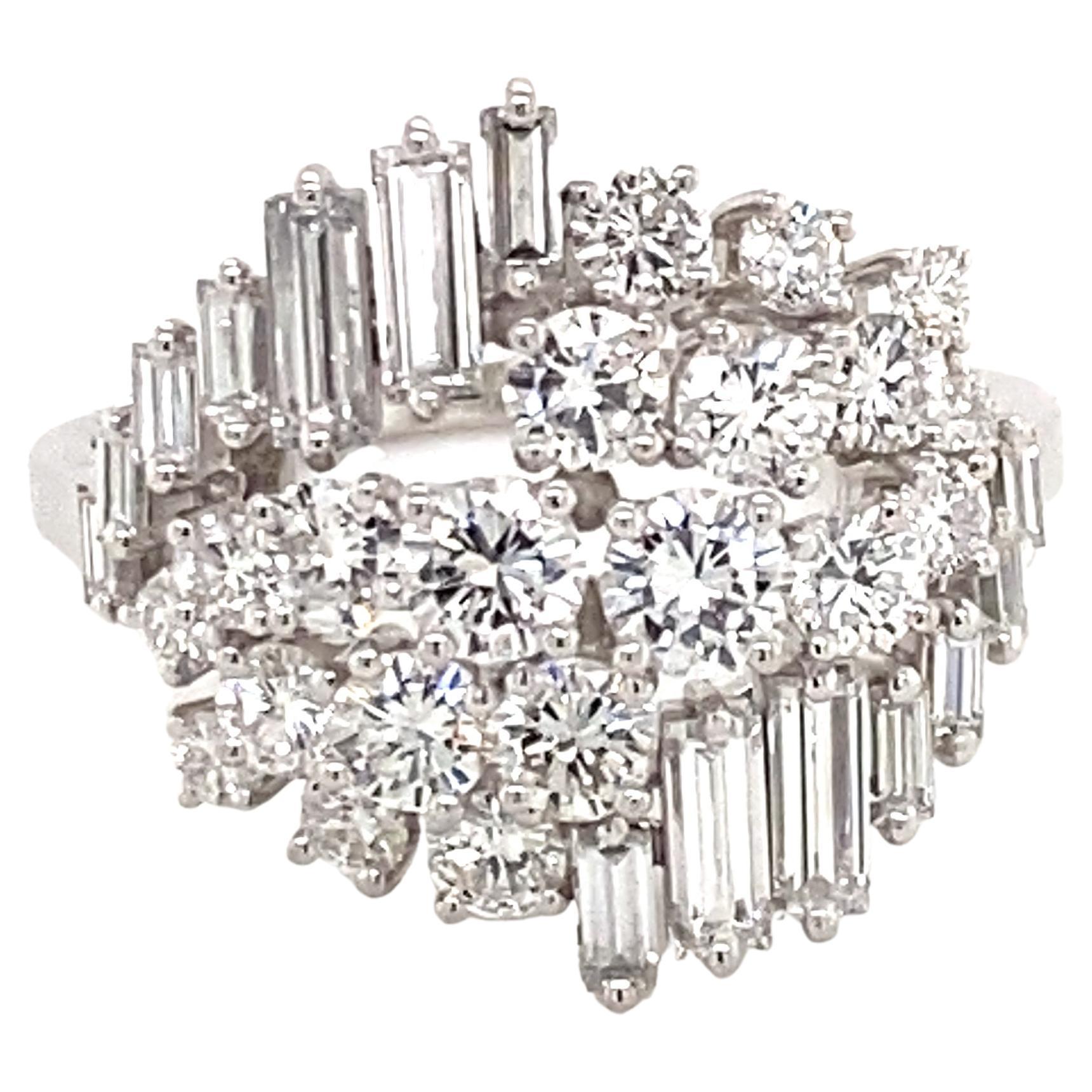 Gübelin Dazzling Diamond Ring in 18K White Gold For Sale