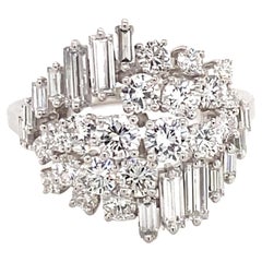 Retro Gübelin Dazzling Diamond Ring in 18K White Gold