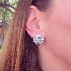 Gubelin Diamond and 18 Karat White Gold Earrings