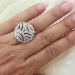 Gubelin Diamond and 18 Karat White Gold Ring