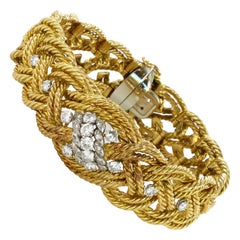 Gübelin Diamond Bracelet in 18 Karat Yellow Gold and Platinum