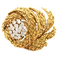 Gubelin Diamond Brooch in 18 Karat Yellow and White Gold