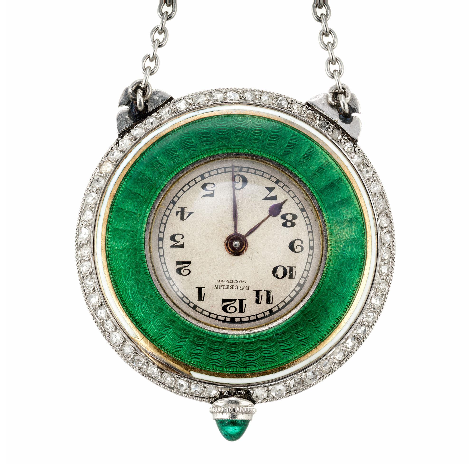 green pocket watch