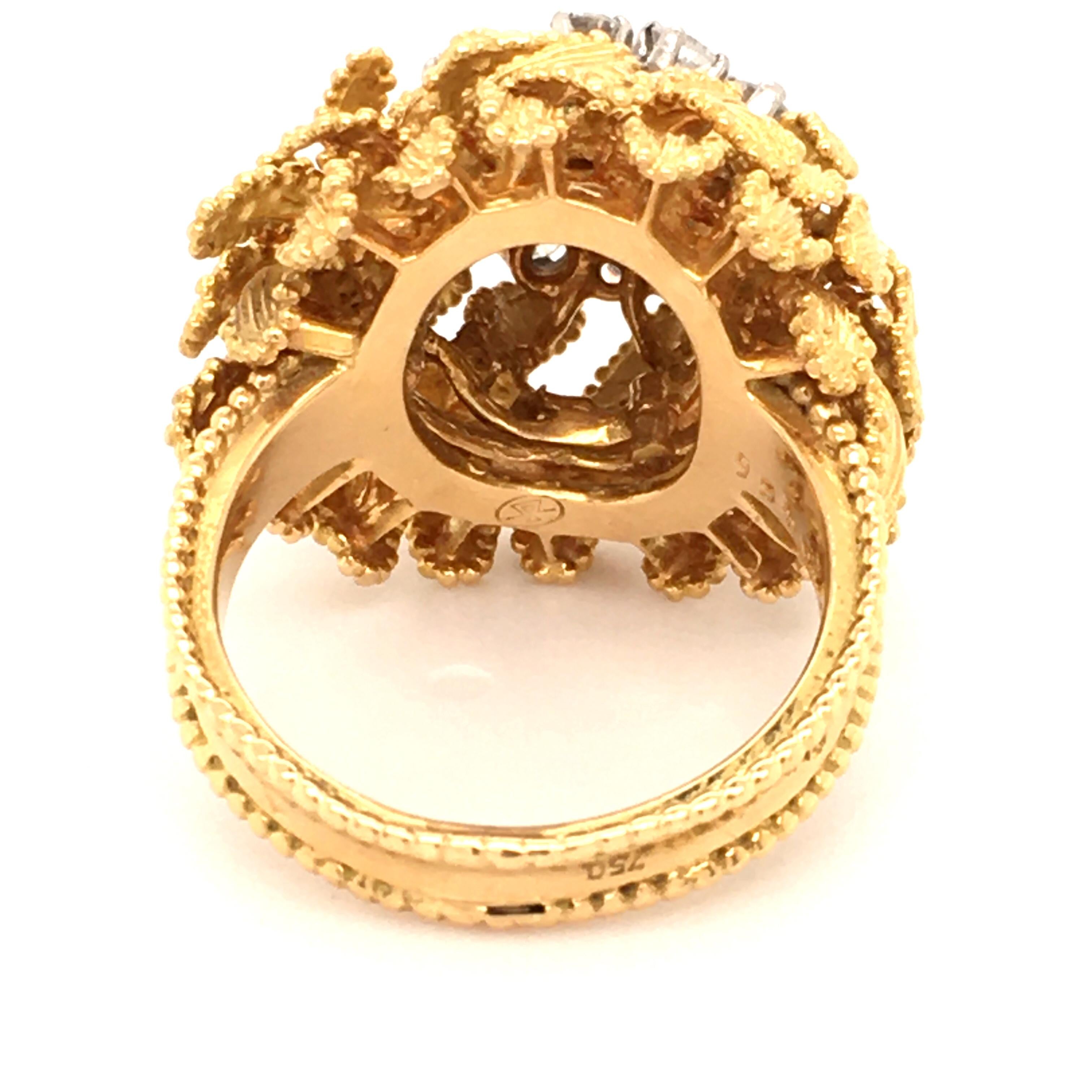 Gubelin Diamond Ring in 18 Karat Yellow and White Gold 5
