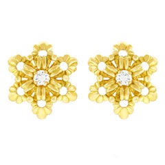 Gubelin Diamond Set Gold Earrings