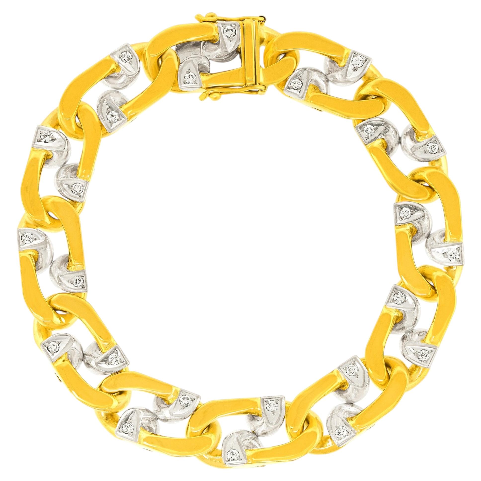 Gubelin Fifties Gold & Diamond Bracelet For Sale
