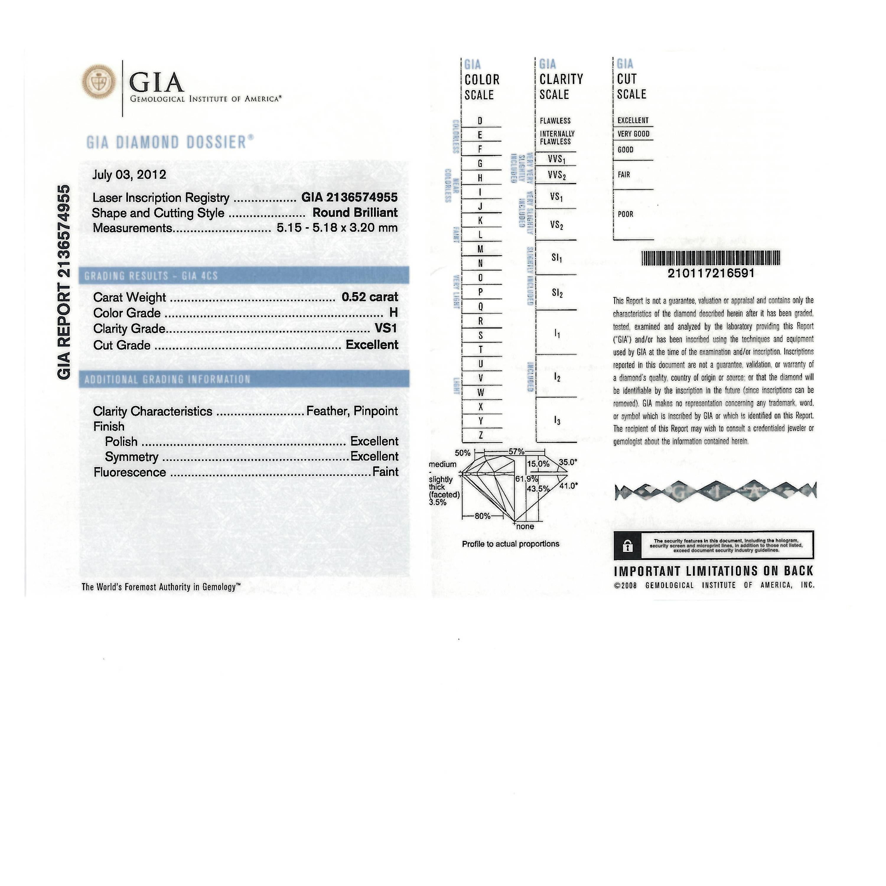 Gübelin GIA Certified 1.04 Carat Round Diamond White Gold Earstuds 3