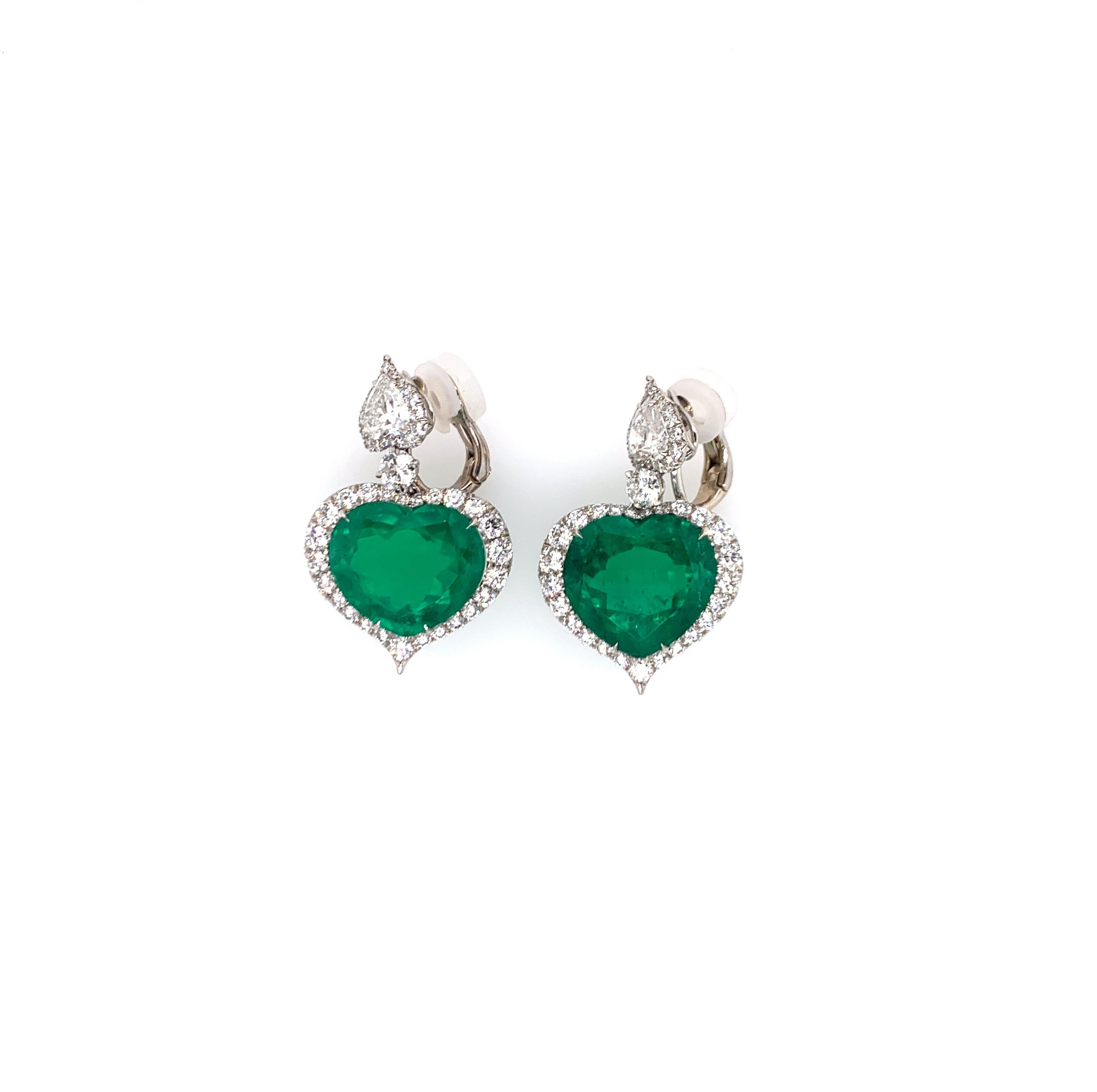 heart shaped emerald earrings