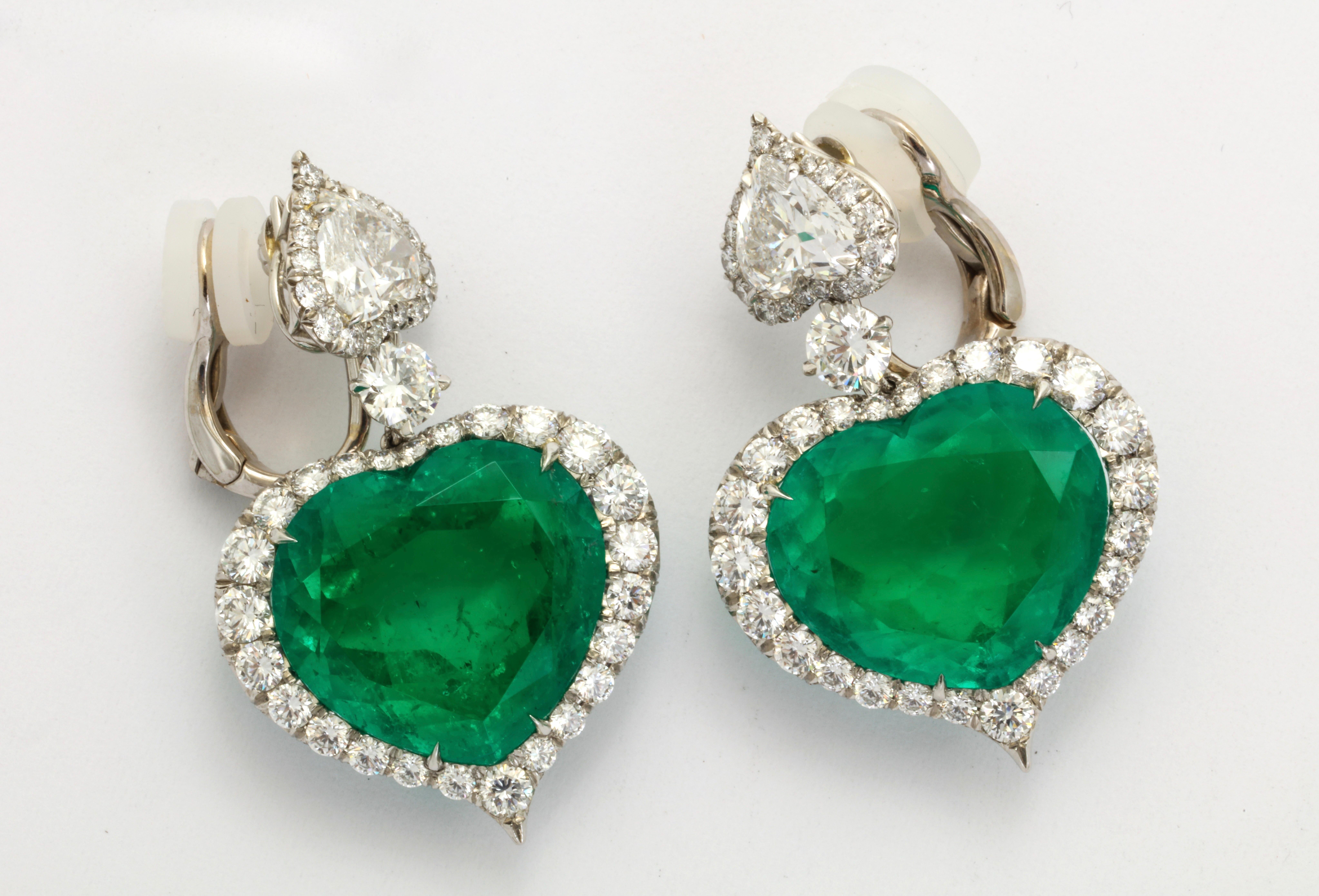 heart emerald earrings