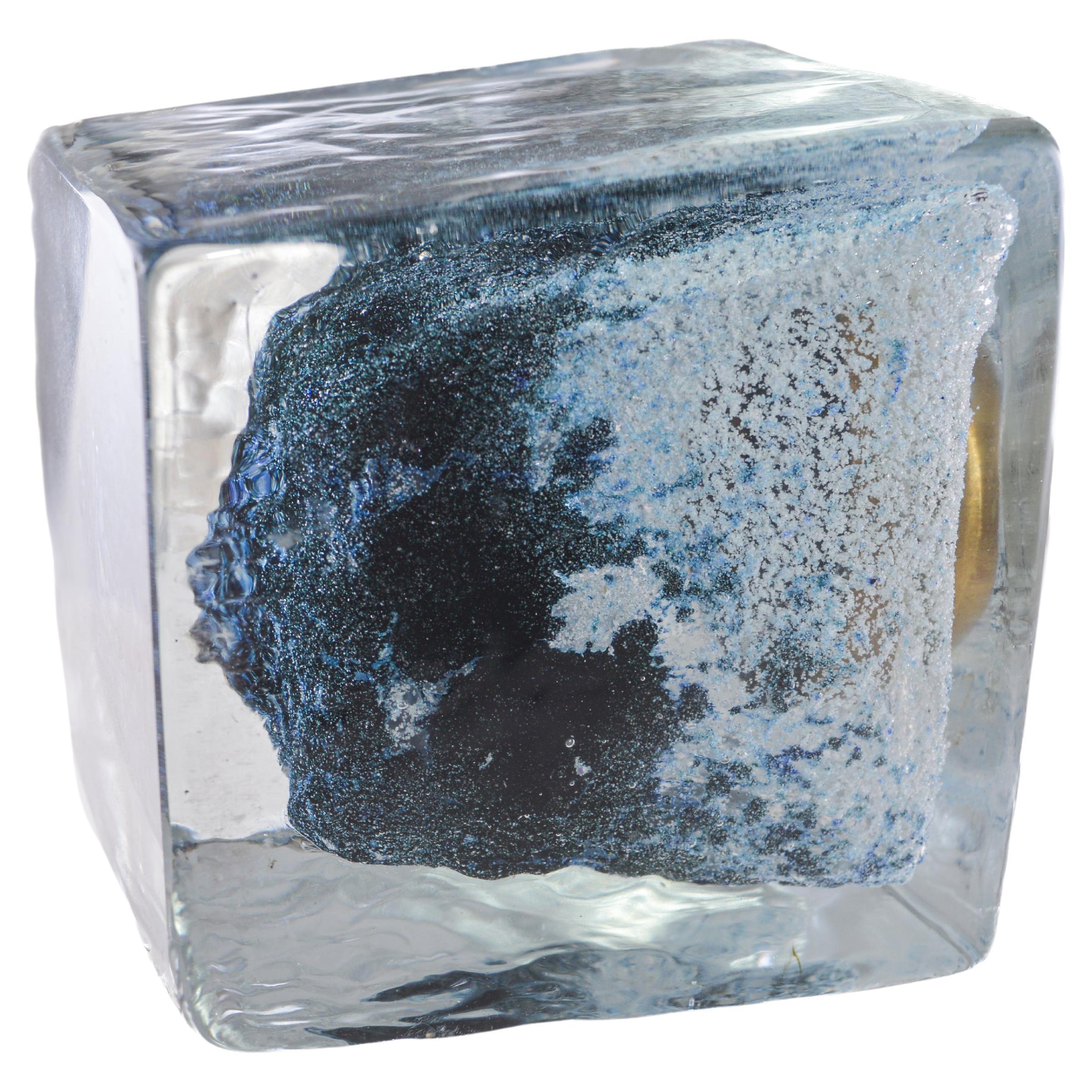 Moderistische Mid-Century-Schreibtischuhr aus Gubelin-Glas „Eiswürfel“ 1960er Jahre im Angebot 3