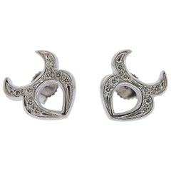Gubelin Gold Diamond Taurus Zodiac Sign Stud Earrings