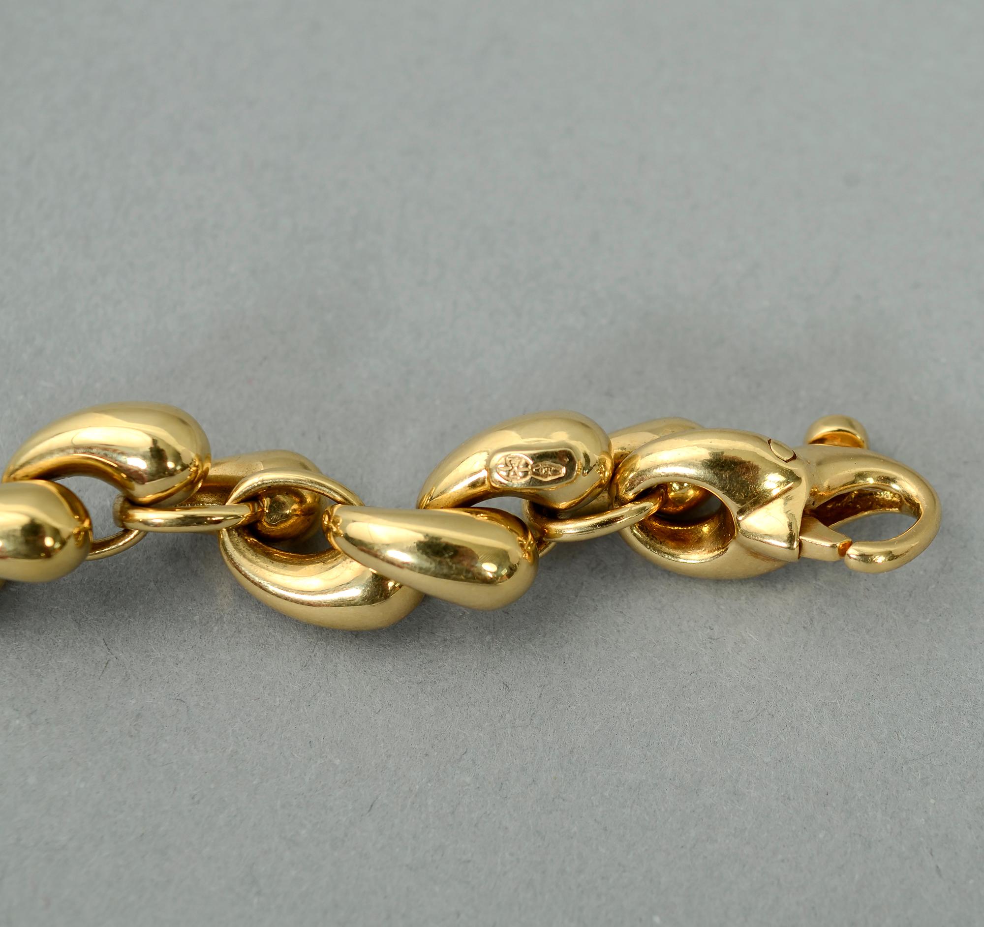Modern Gubelin Gold Links Chain Necklace For Sale