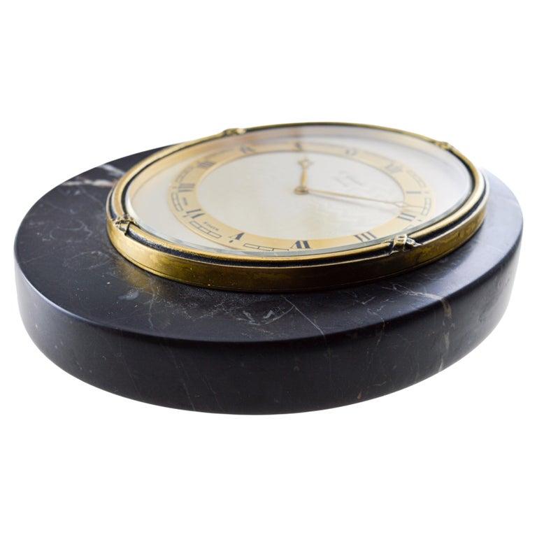 Gubelin Lucerne Art Deco Stone and Bronze Table Clock, circa 1930s For Sale 2
