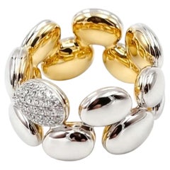 Gubelin Madagaskar Diamond Band Ring 18K Gelb- und Weißgold