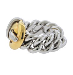 Gubelin Massive Gold Buckle Chain Ring