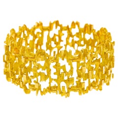 Retro Gubelin Modernist Gold Bracelet