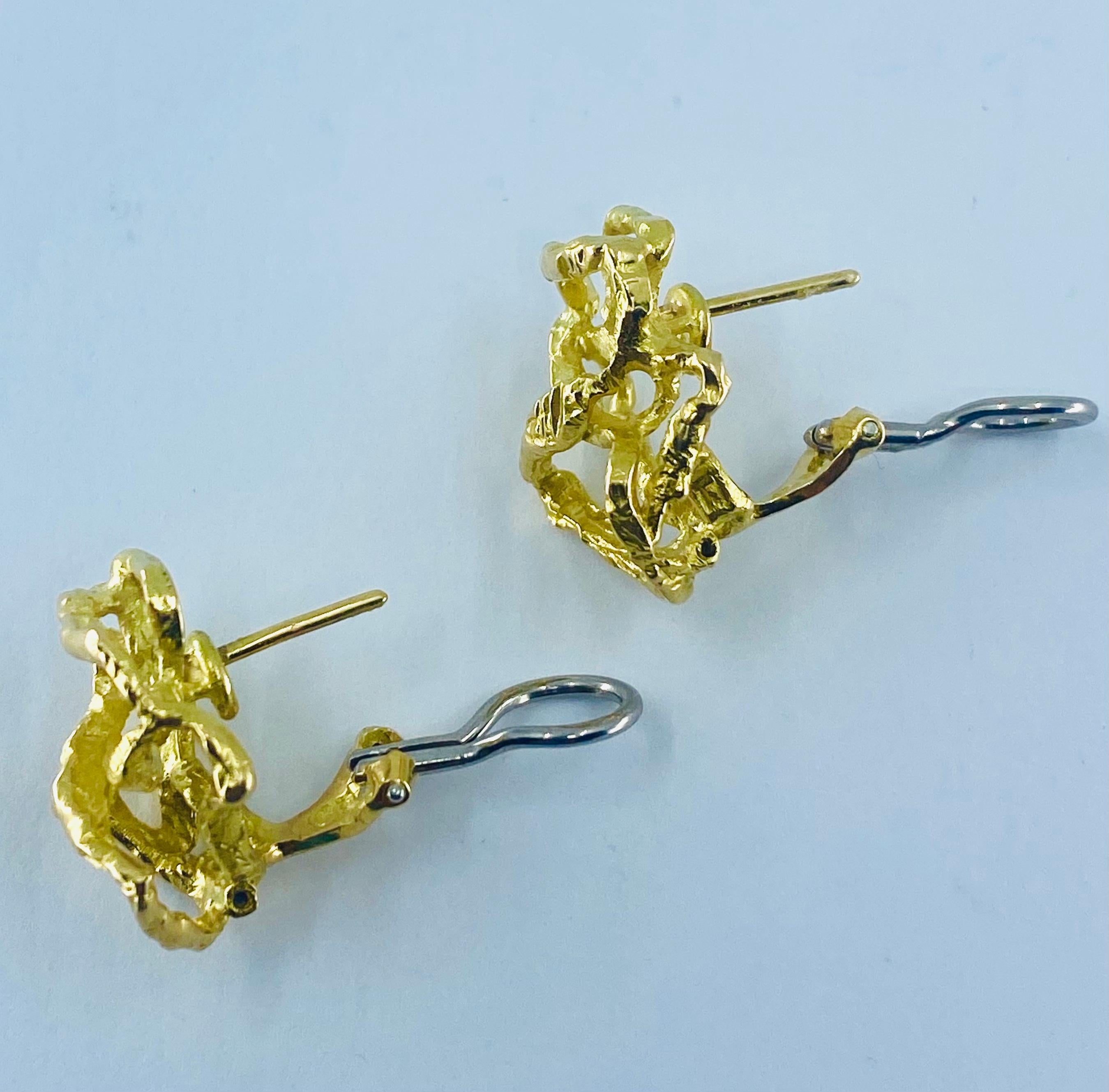 Modernistische Gubelin-Ohrringe aus Gold Damen im Angebot