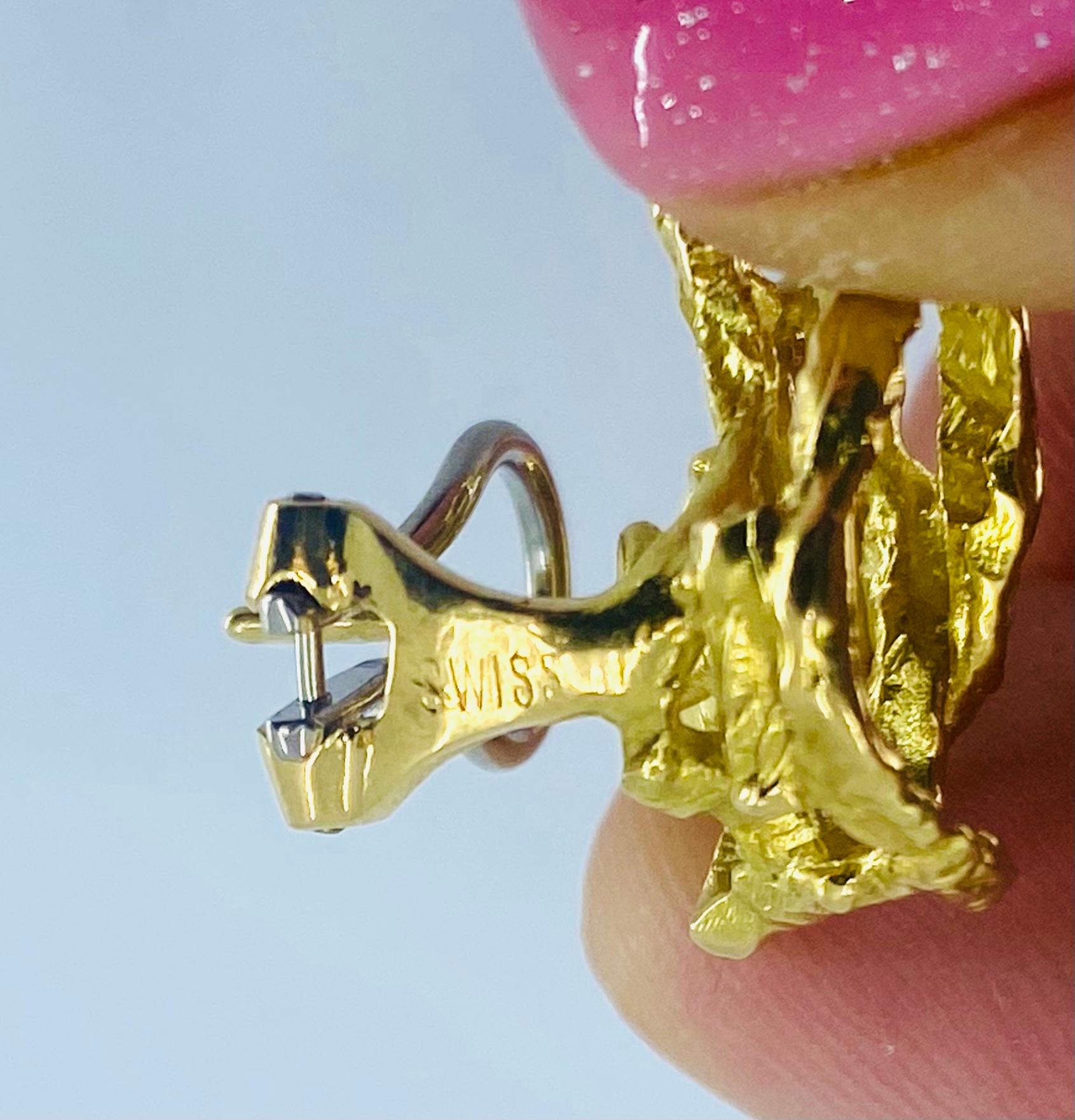 Modernistische Gubelin-Ohrringe aus Gold im Angebot 1