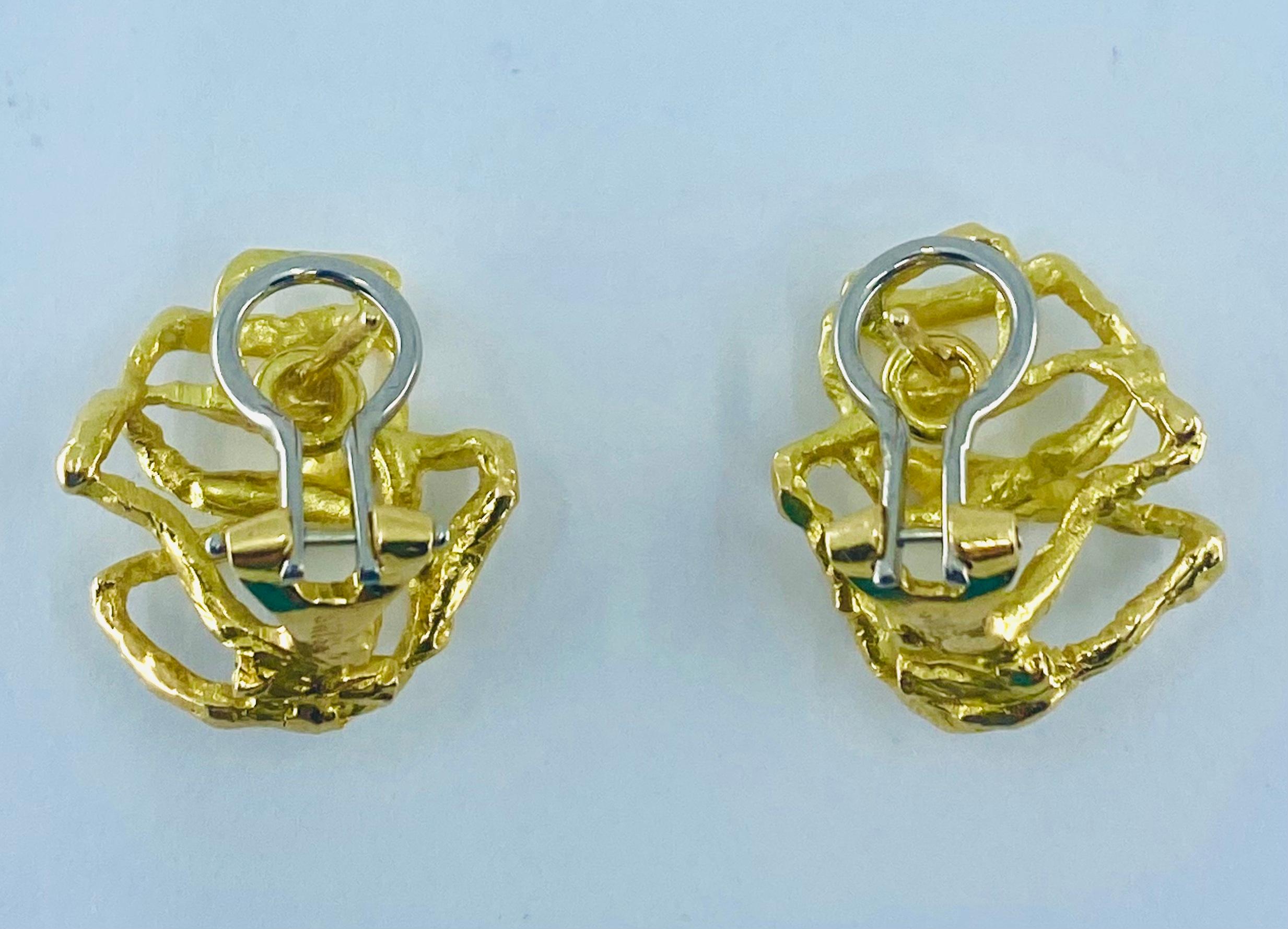 Boucles d'oreilles modernistes en or de Gubelin en vente 2
