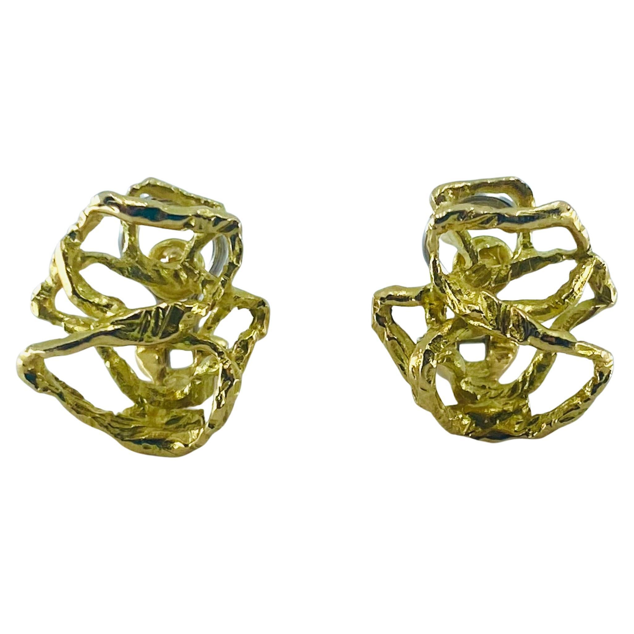 Gubelin Modernist Gold Earrings For Sale