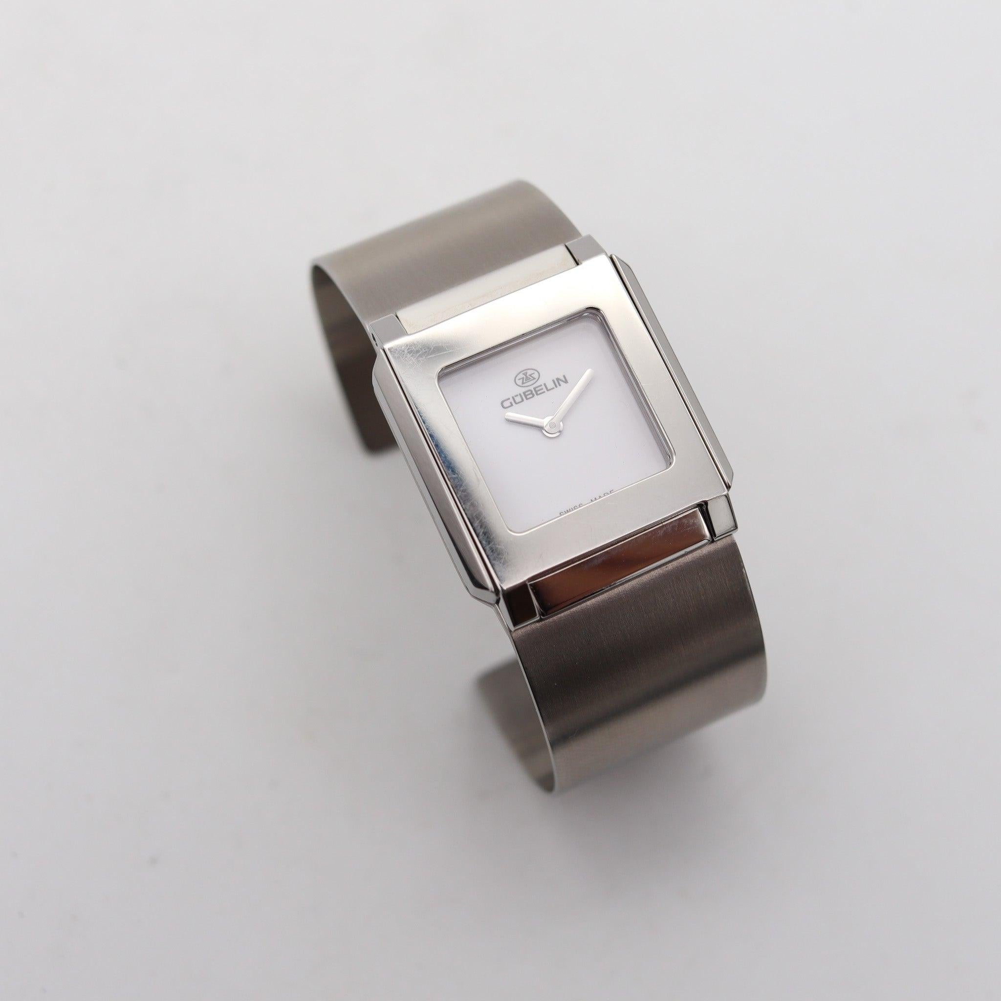 Moderne GUBELIN Montre-bracelet-bracelet Techno moderniste en acier inoxydable brossé en vente