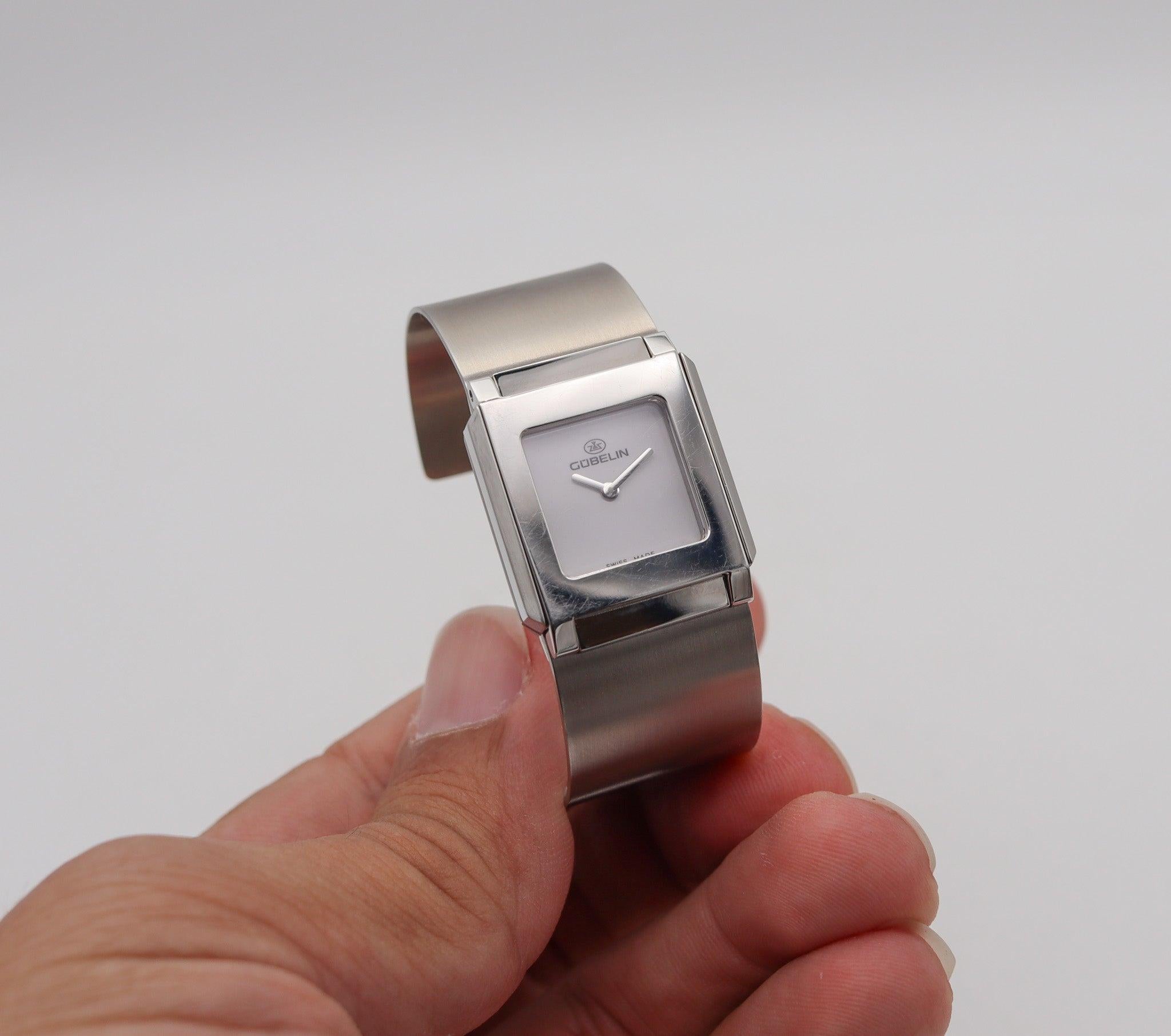 GUBELIN Montre-bracelet-bracelet Techno moderniste en acier inoxydable brossé en vente 1