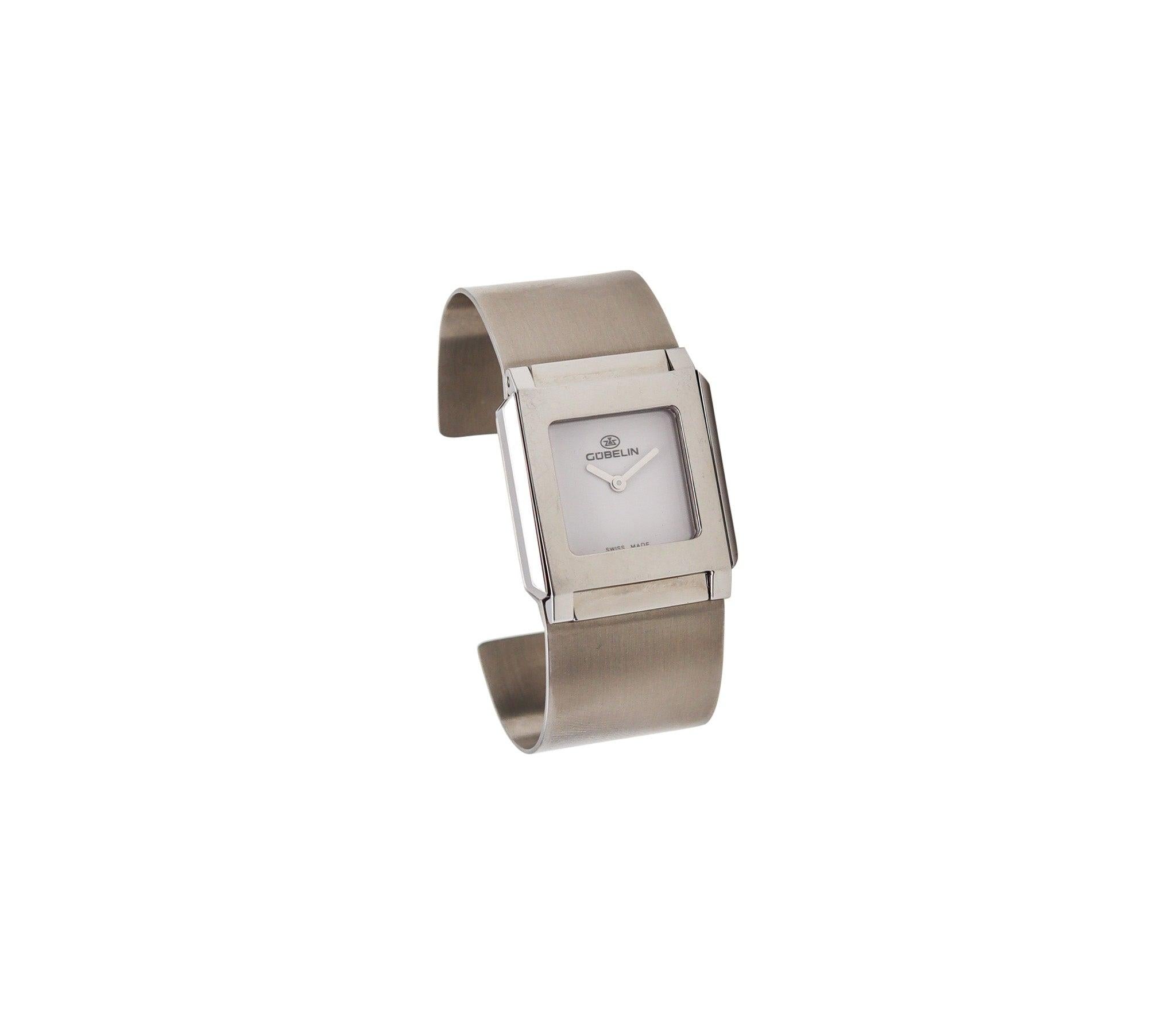 GUBELIN Montre-bracelet-bracelet Techno moderniste en acier inoxydable brossé en vente 2