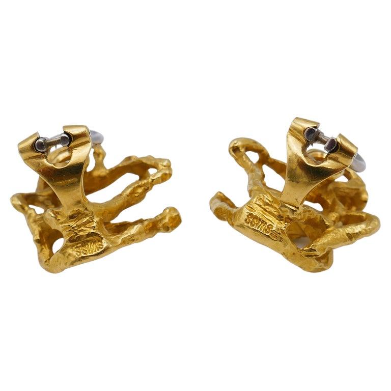 Gubelin Modernistische Gelbgold-Ohrclips 1
