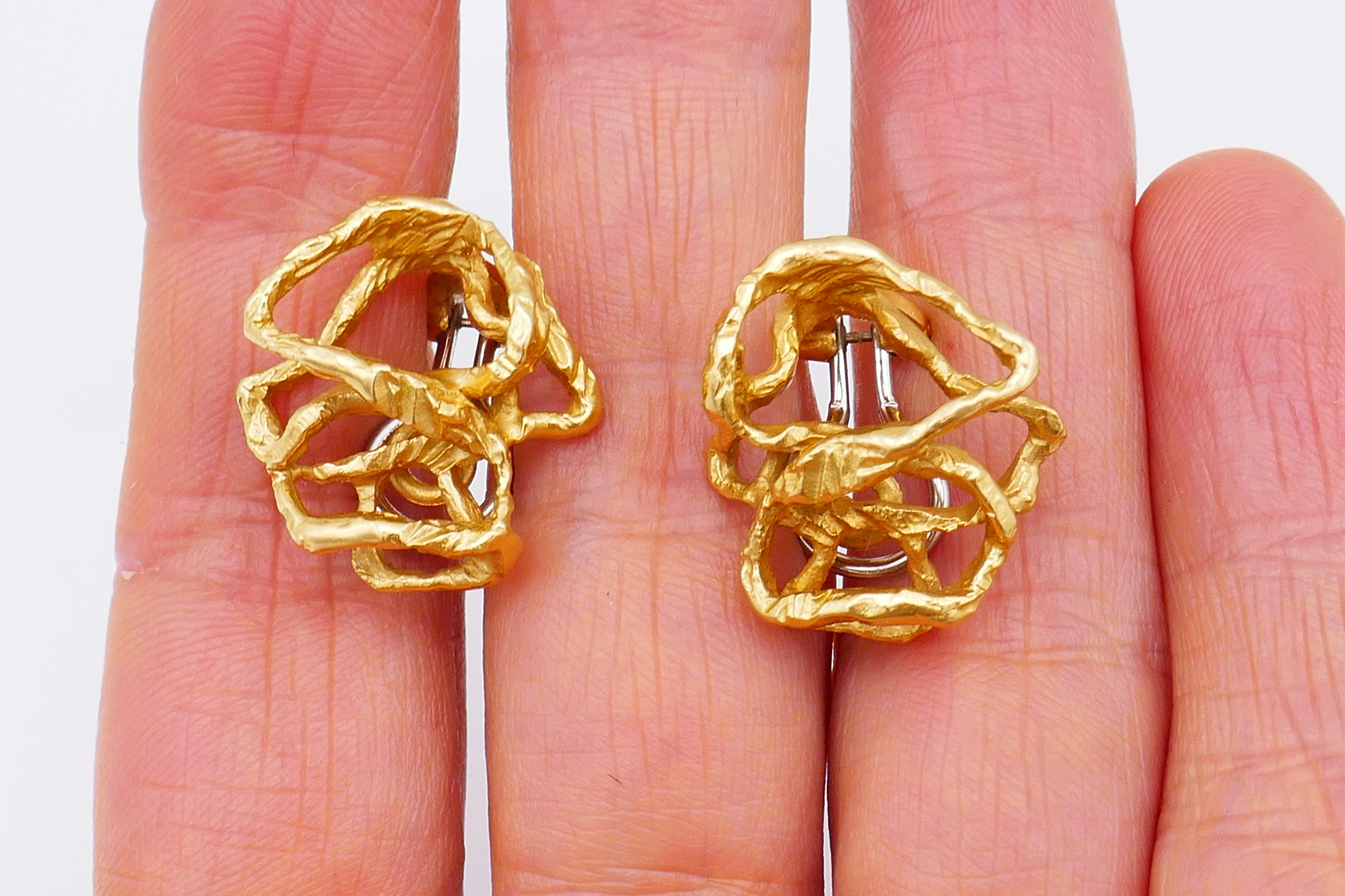 Gubelin Modernistische Gelbgold-Ohrclips 5