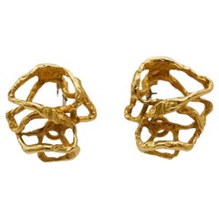 Boucles d'oreilles à clip modernistes en or jaune de Gubelin
