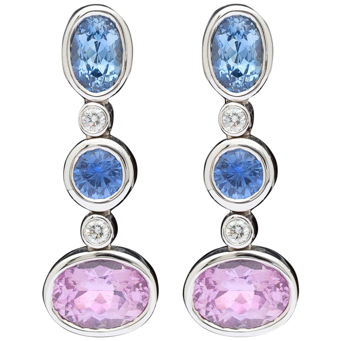 Gubelin Multi-Color Sapphire and Diamond Earrings