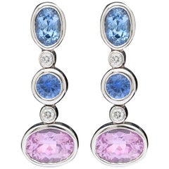 Gubelin Multi-Color Sapphire and Diamond Earrings