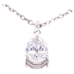 Gubelin Pear Shape Diamond White Gold Pendant