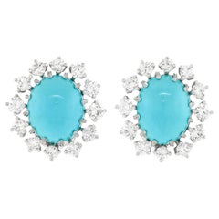 Gubelin Persian Turquoise & Diamond Earrings