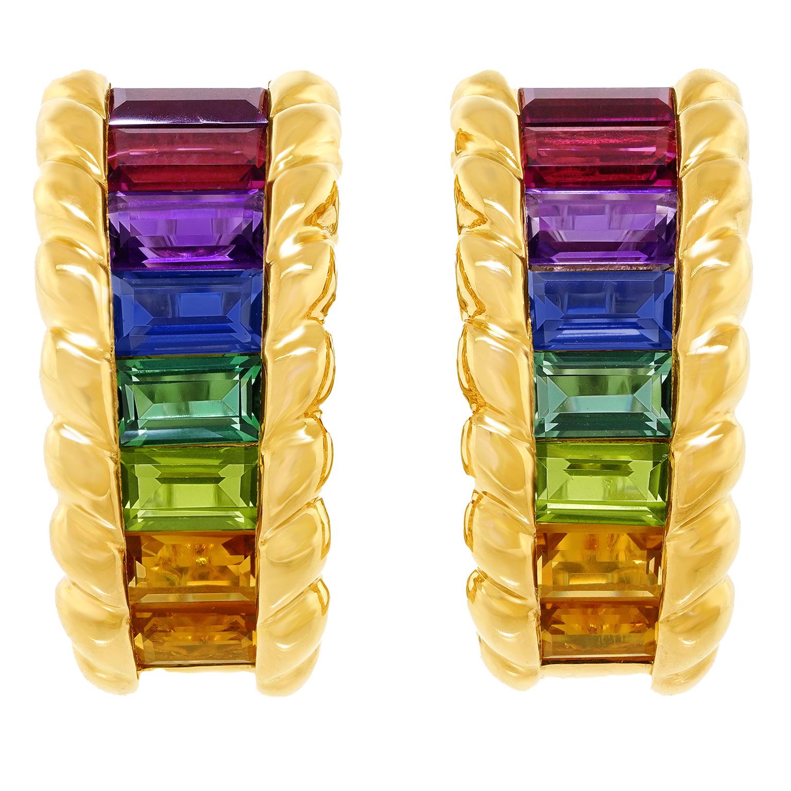 Baguette Cut Gubelin Rainbow Earrings