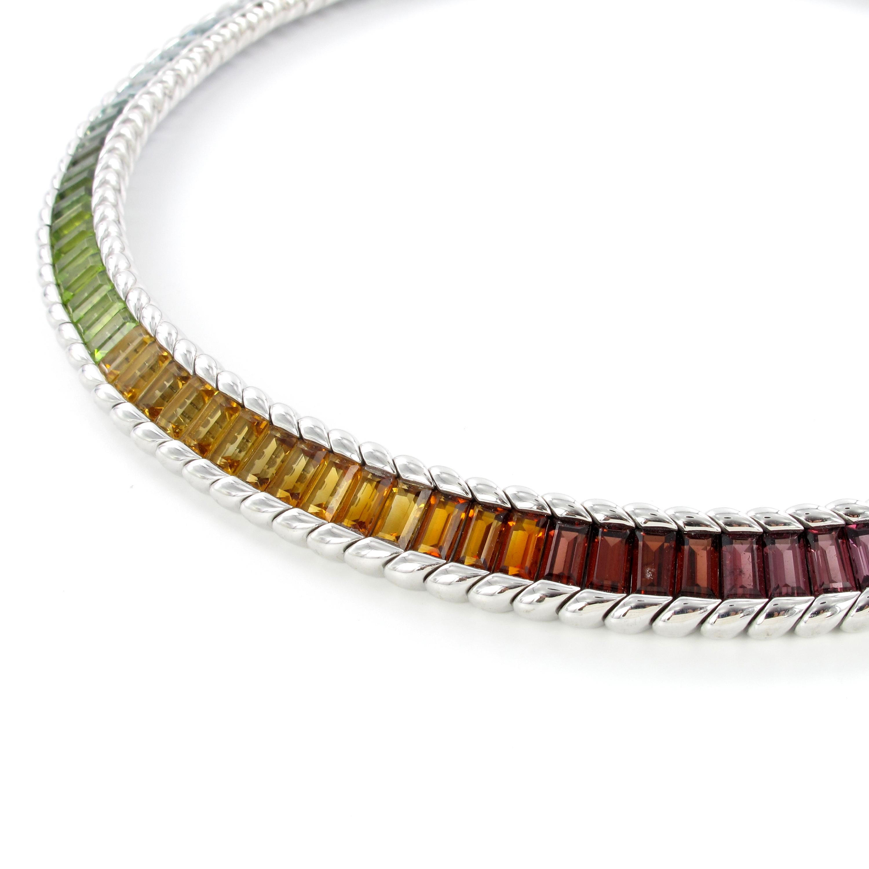 Gubelin Rainbow Necklace in White Gold 18 Karat 2