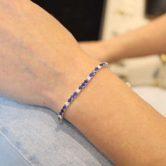 GÜBELIN Riviera Bracelet In 18Kt White Gold With 7.35 Ctw Diamonds & Sapphires