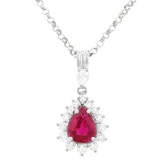 Gubelin Ruby & Diamond Set Gold Pendant