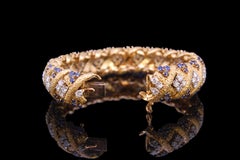 Gubelin Sapphire and Diamond 18 Carat Gold Bracelet