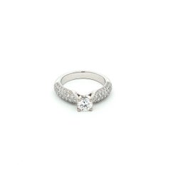 Bague solitaire Gübelin sertie de diamants, en or blanc 18 carats, certifiée GIA