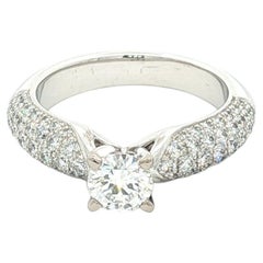 Bague solitaire Gübelin sertie de diamants, en or blanc 18 carats, certifiée GIA