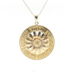 Collar con colgante de diamantes «Loves Me» de Gübelin Spinning Daisy, en oro de 18 quilates, estilo vintage
