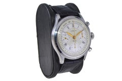 Gubelin Stainless Steel Valjoux 72 Chronograph Doctors Pulsation Watch, 1940s